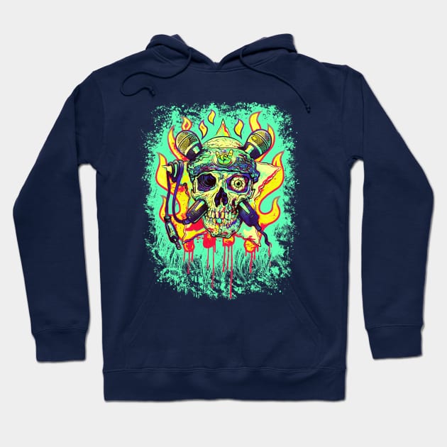 OLD SKOOL Skull ROCK Hoodie by Mudge